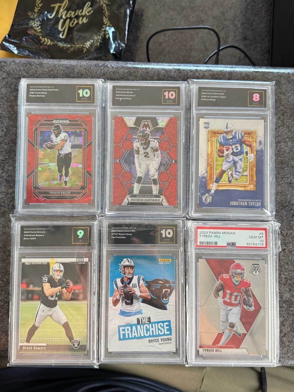 Graded Football Trading Card Collection - Assorted Teams (Clear Sleeves)